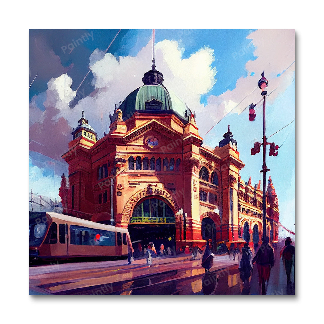 Flinders Street Railway Station II (Paint by Numbers)