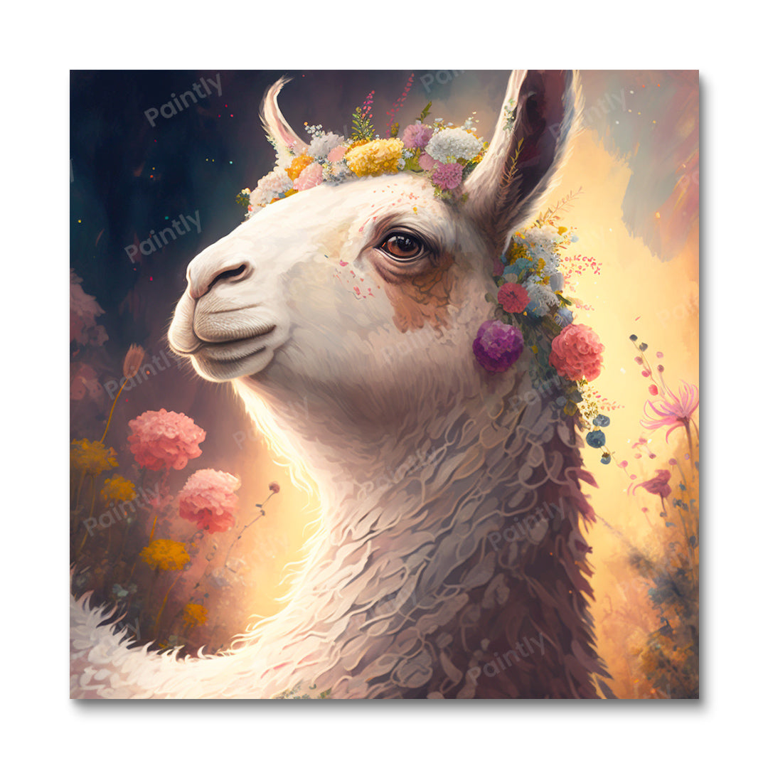 Floral Lama (Vægkunst)