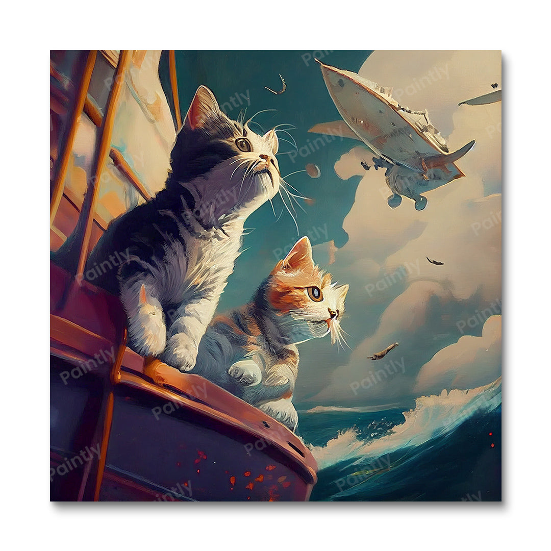 Dramatic Kittens II af Sage Patel (Wall Art)