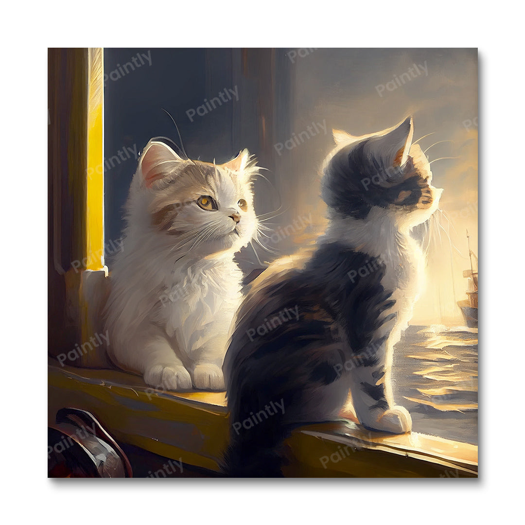 Dramatic Kittens I af Sage Patel (Wall Art)