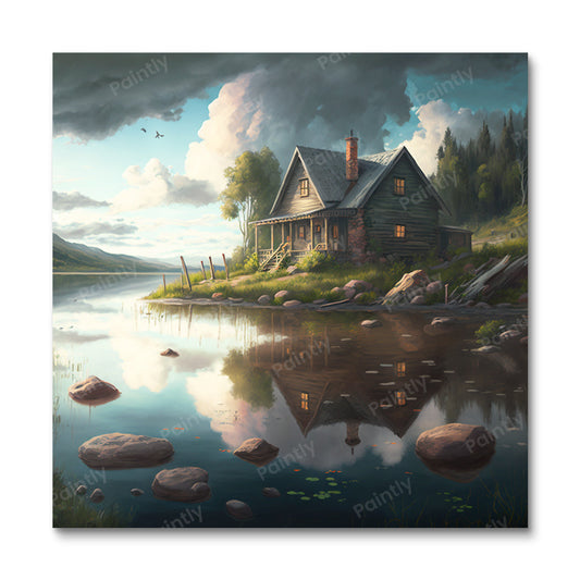 The Secret Stream Cabin (Diamond Painting)