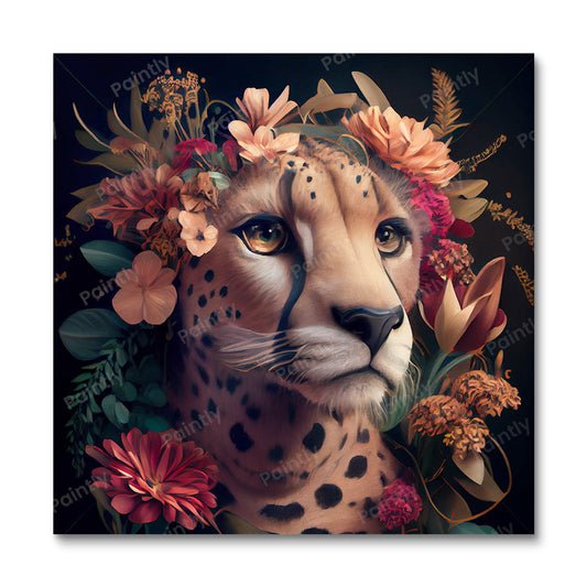 Floral Cheetah III by Kian (Diamond Painting)