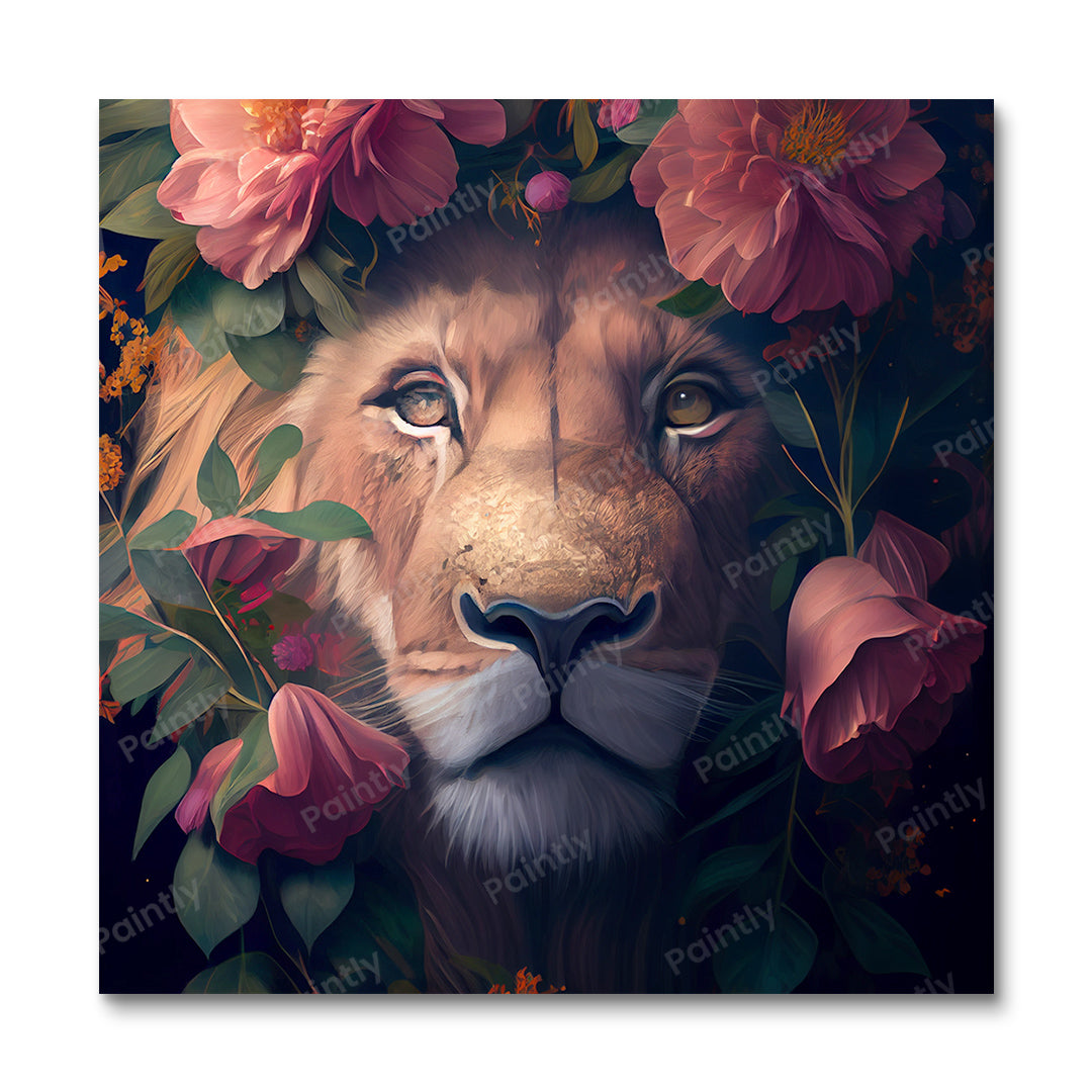 Floral Lion I af Kian (Wall Art)