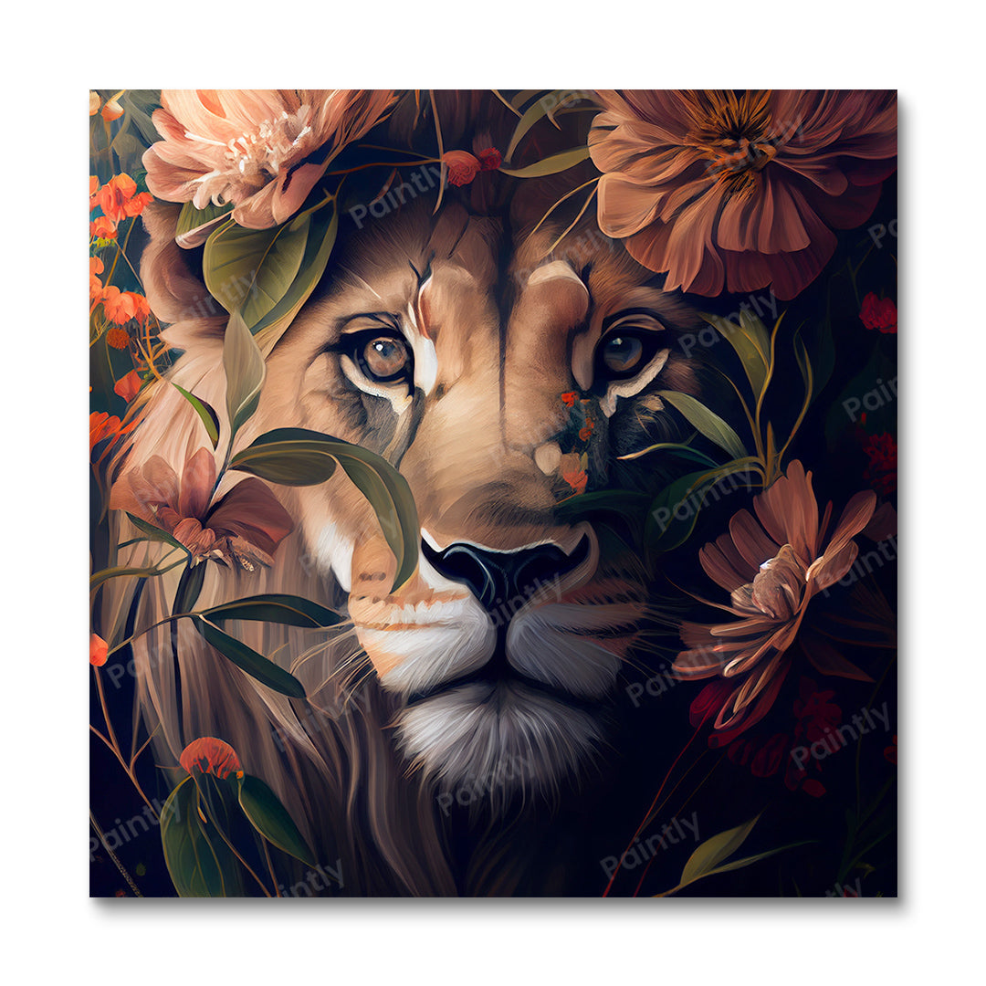 Floral Lion II af Kian (Wall Art)