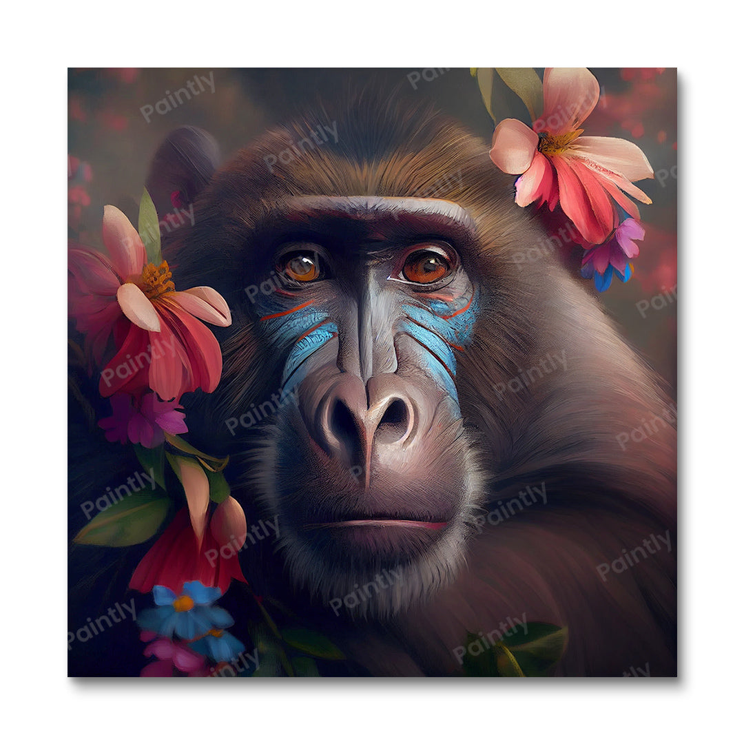 Floral Baboon I by Kian (Paint by Numbers)