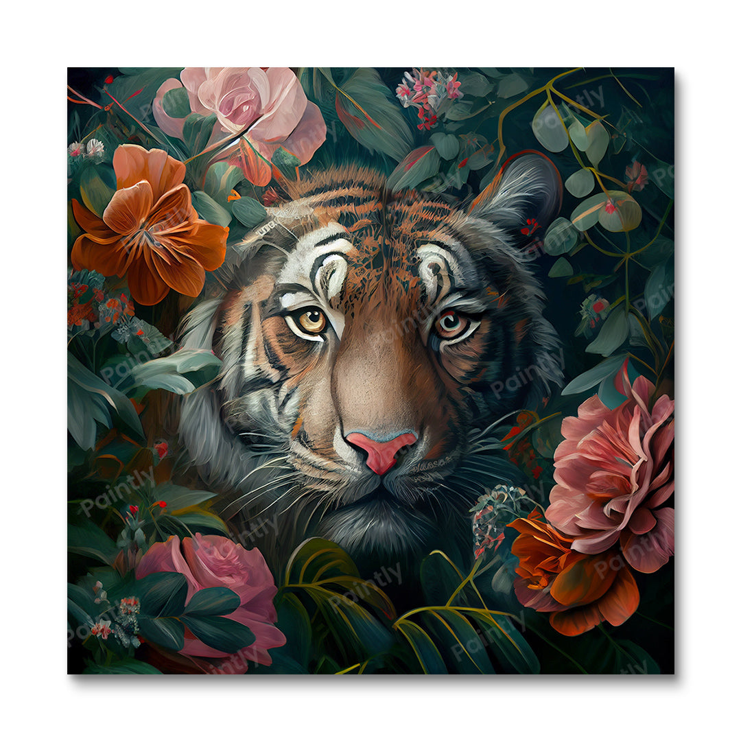 Floral Tiger I by Kian (Paint by Numbers)