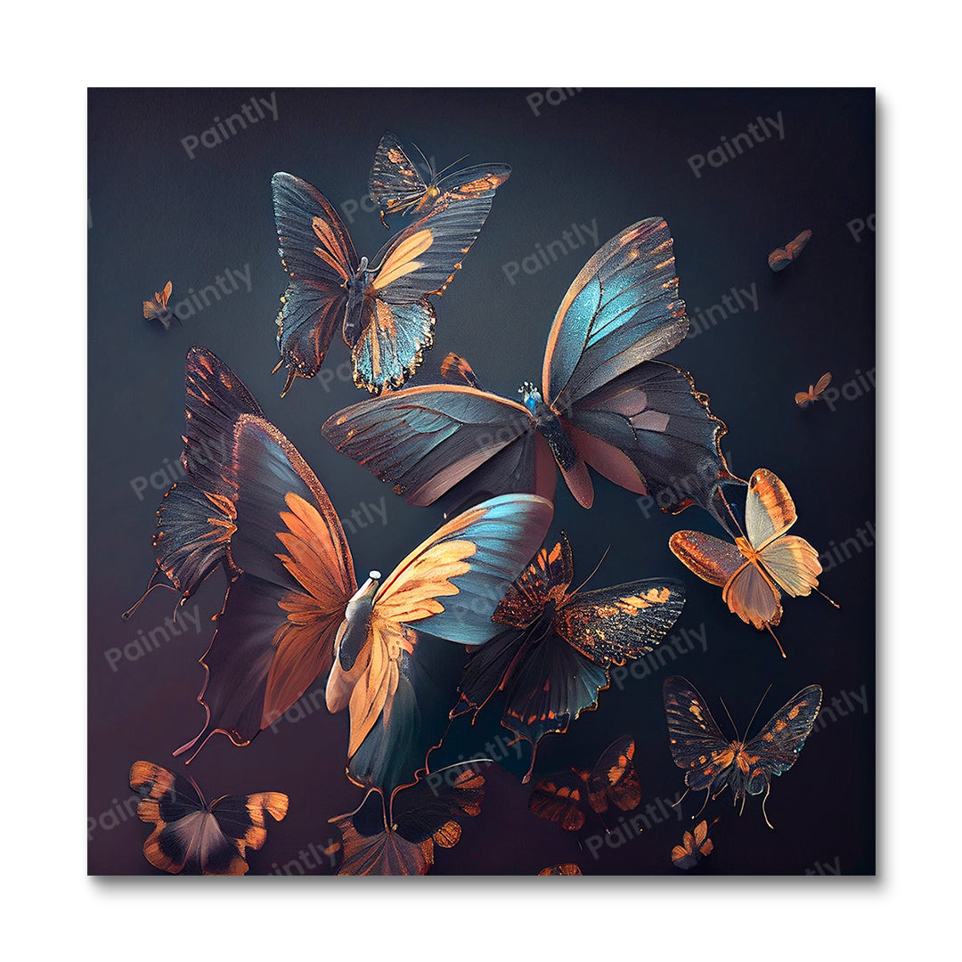 Matte Schmetterlinge III (Diamantmalerei)