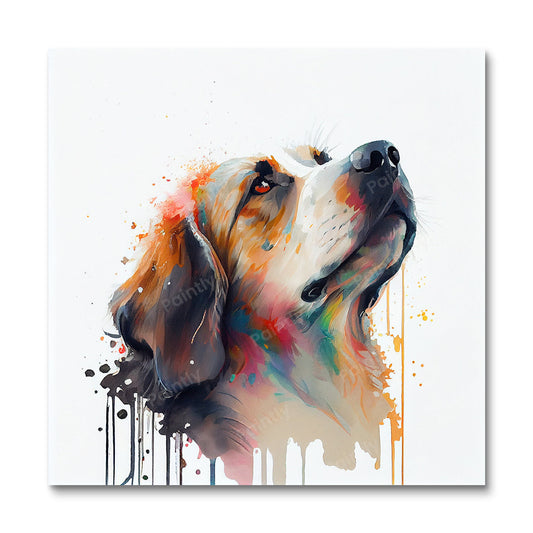 Paint Splash Dog IV af Avery (Wall Art)