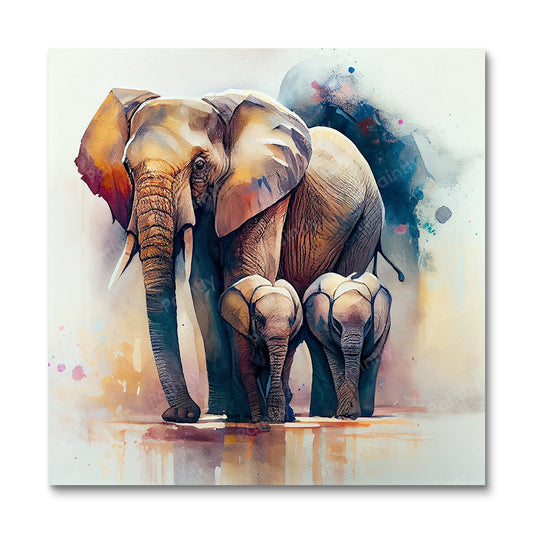 Elephant Family II (Diamond Painting)