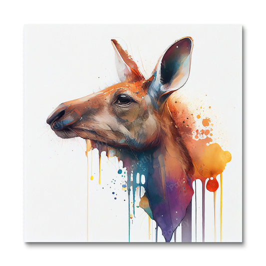 Paint Splash Kangaroo af Avery (Wall Art)