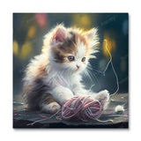 Kitten Playing with Wool by Sage Patel (Paint by Numbers)