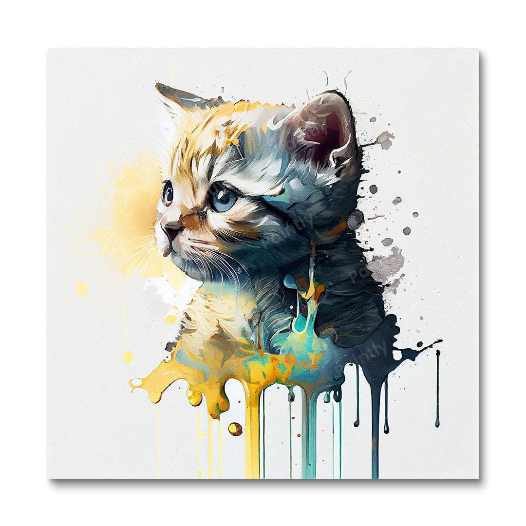 Paint Splash Kitten af ​​Avery (Wall Art)