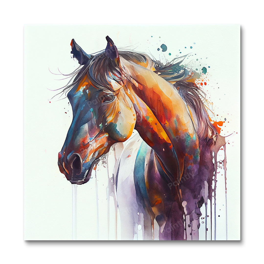 Paint Splash Horse I af Avery (Wall Art)