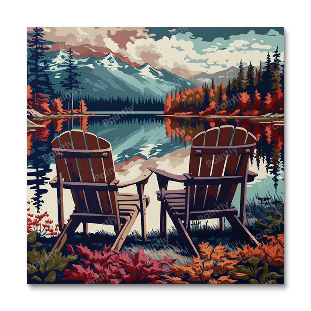 Chairs by the Lake II (Wall Art)