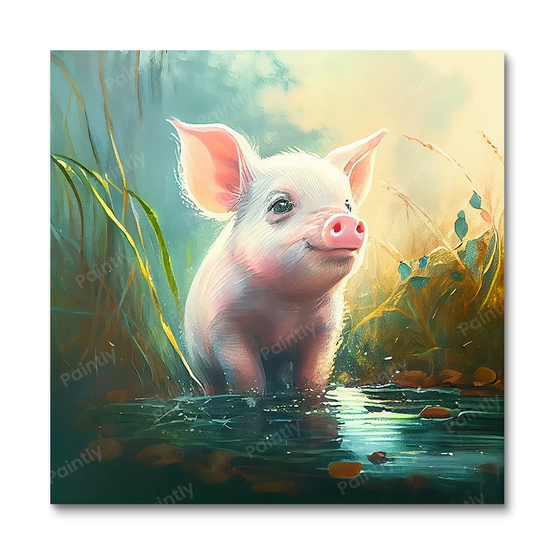 Cute Piglet af Sage Patel (Diamond Painting)