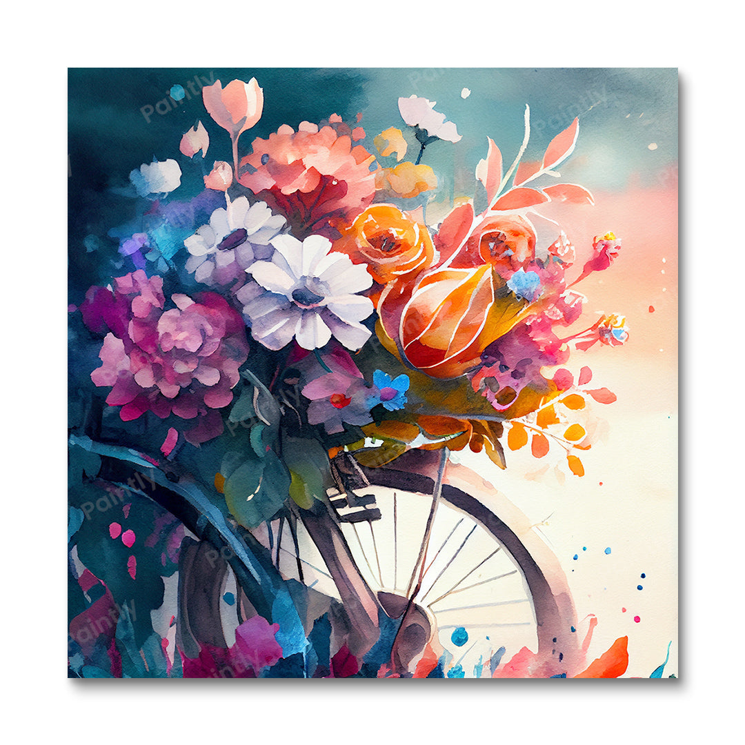 Floral Bicycle (Wall Art)