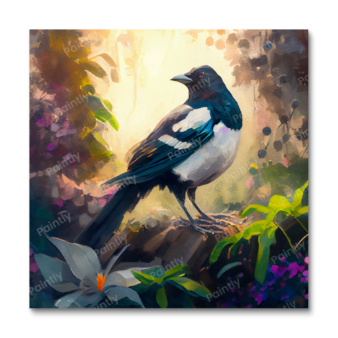 Shimmering Shadow Magpie (Diamond Painting)