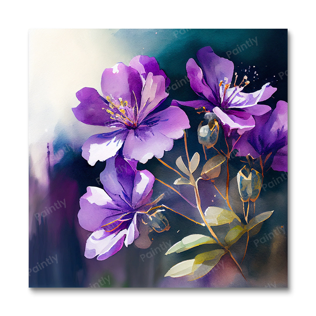 Purple Flowers (Paint by Numbers)