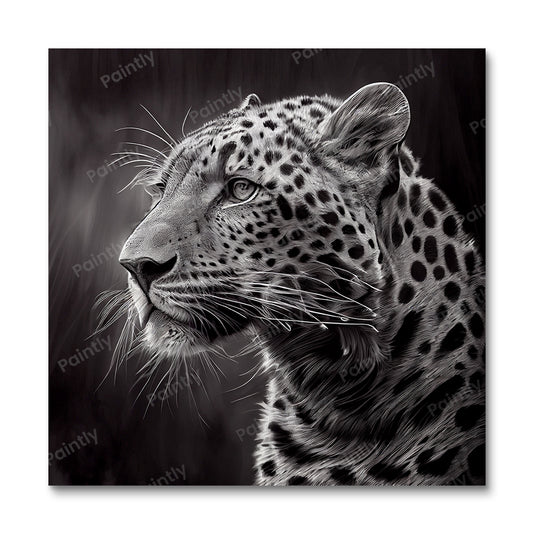 B&W Leopard I (Paint by Numbers)