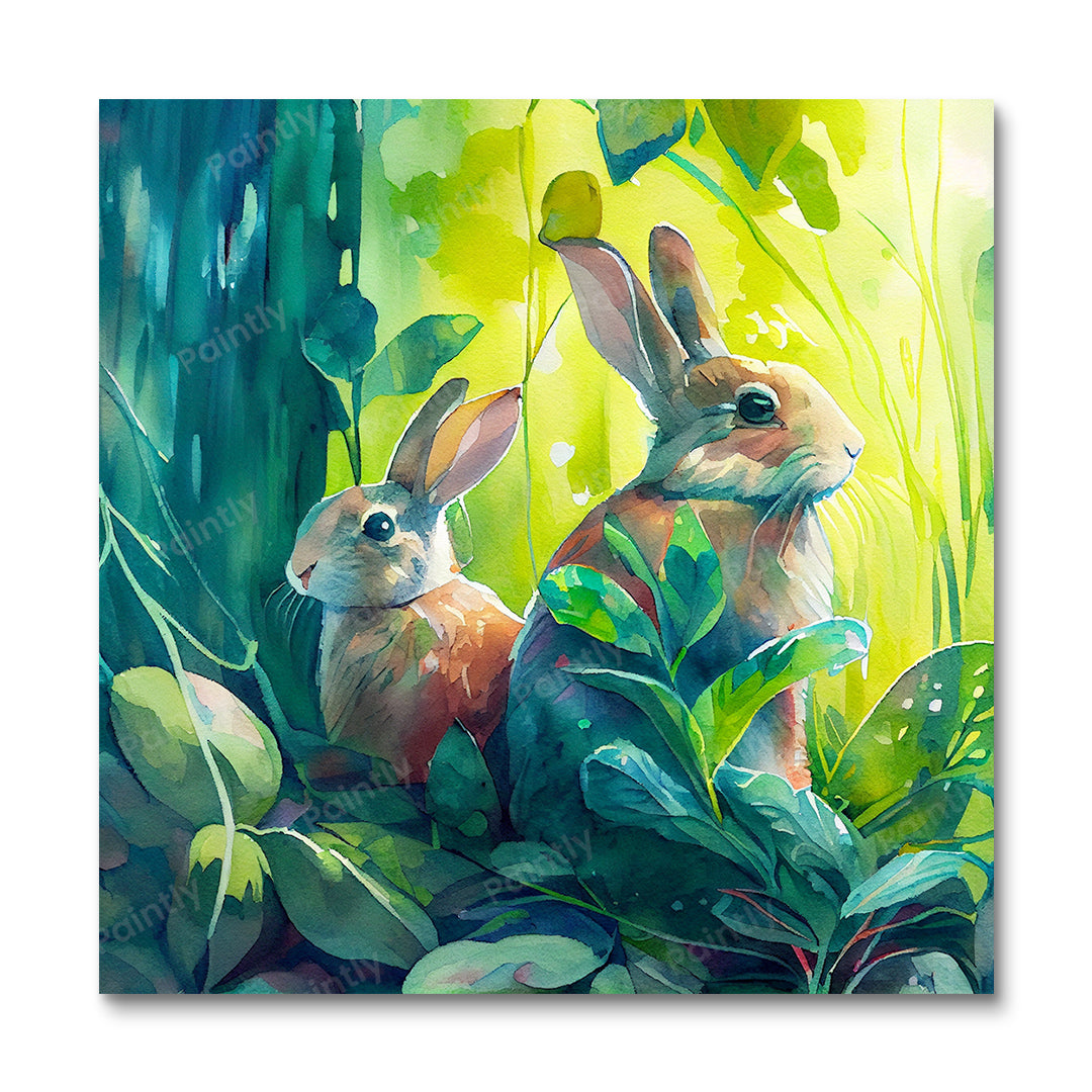 Rabbits in the Meadows (Paint by Numbers)