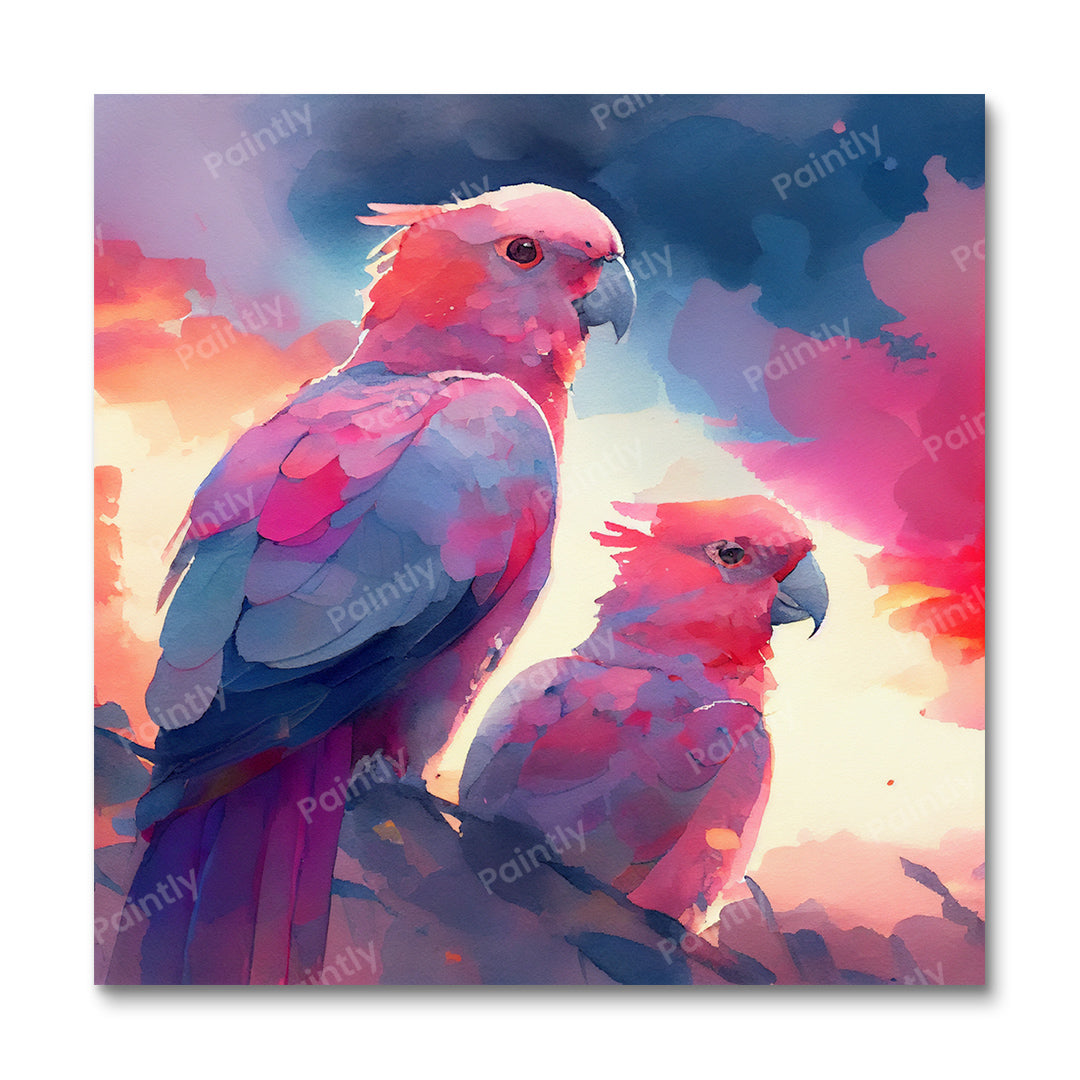 Watercolour Galah Cockatoos (Paint by Numbers)