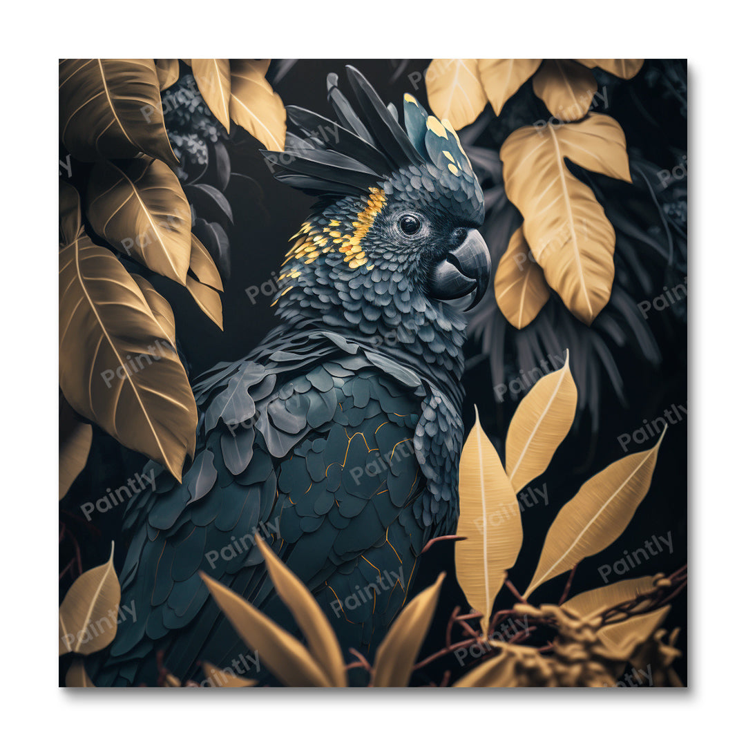 Matte Black Cockatoo I (Diamond Painting)