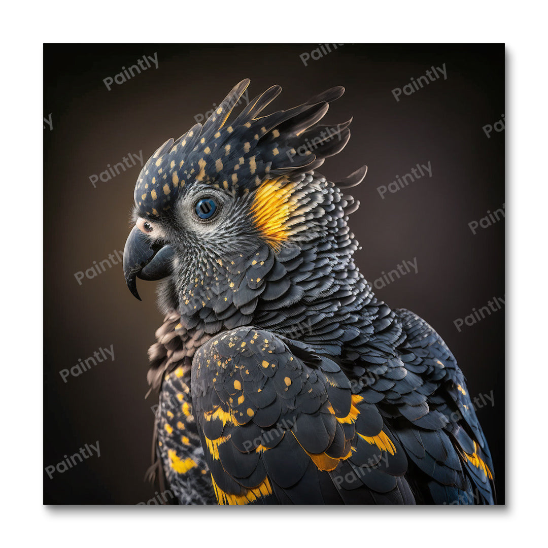 Matte Black Cockatoo II (Diamond Painting)