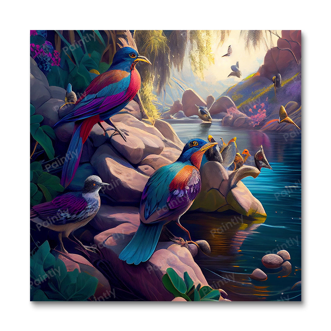 Birds by the River II (Paint by Numbers)