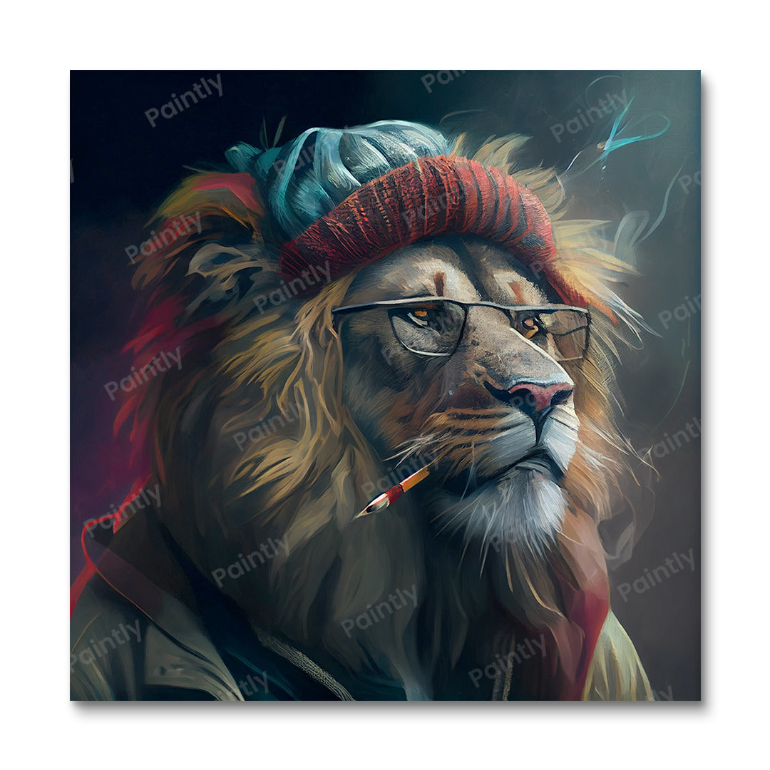 Hipster Lion II (Paint by Numbers)