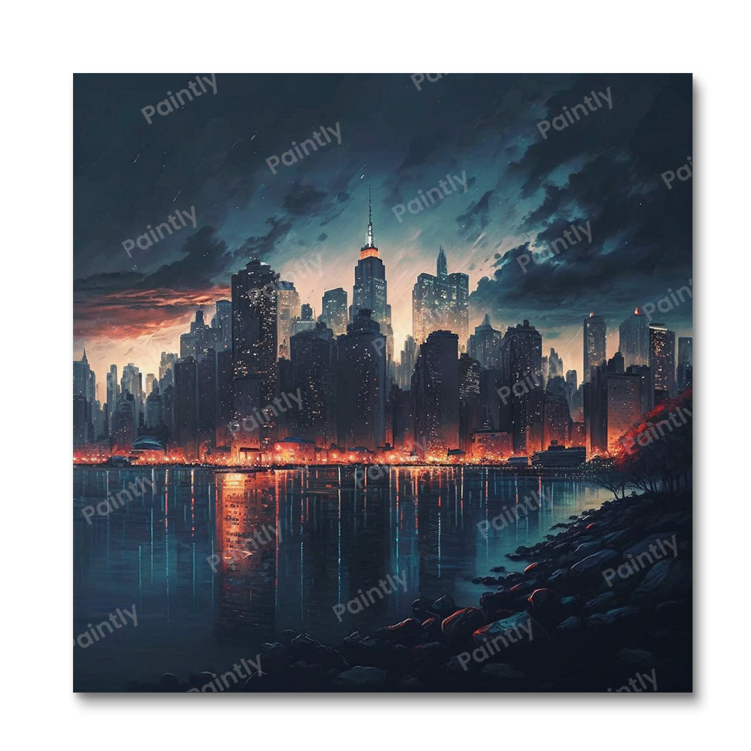 New York bei Nacht (Wandkunst)