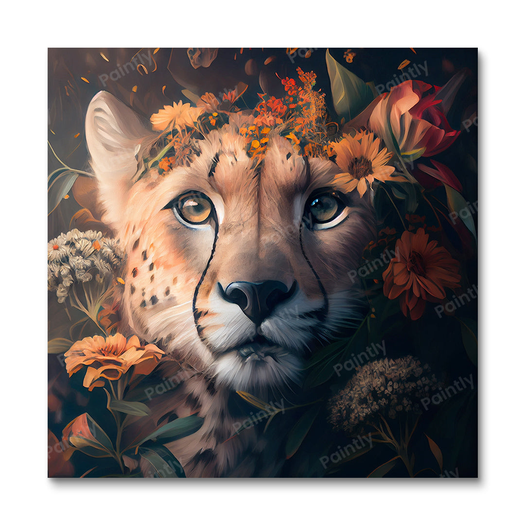 Floral Cheetah I af Kian (Wall Art)