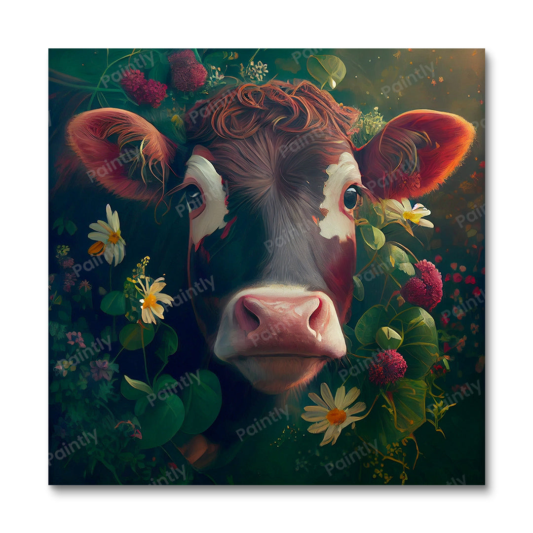 Floral Cow I af Kian (Paint by Numbers)