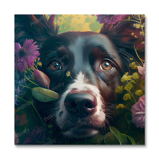 Floral Dog I by Kian (Diamond Painting)