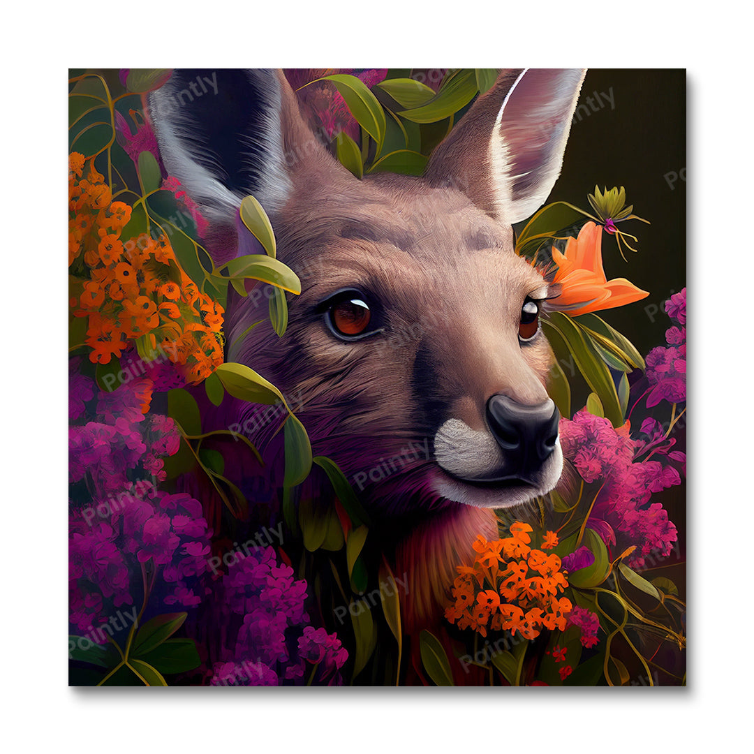 Floral Kangaroo II af Kian (Wall Art)