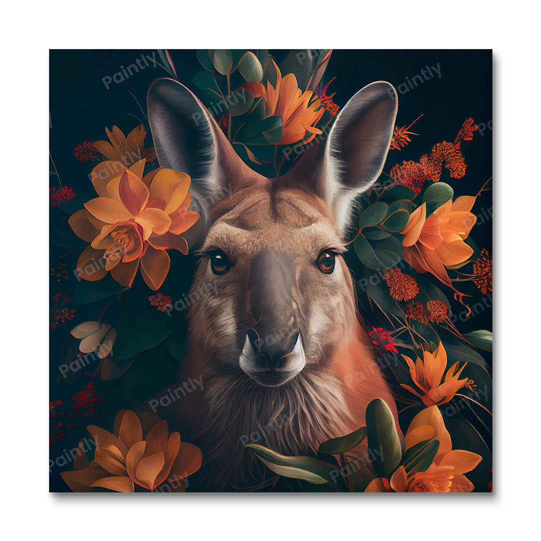 Floral Kangaroo I af Kian (Wall Art)