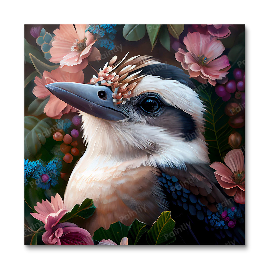 Florales Kookaburra II von Kian (Diamantgemälde)