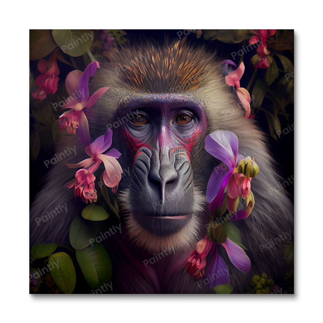 Floral Baboon II by Kian (Paint by Numbers)