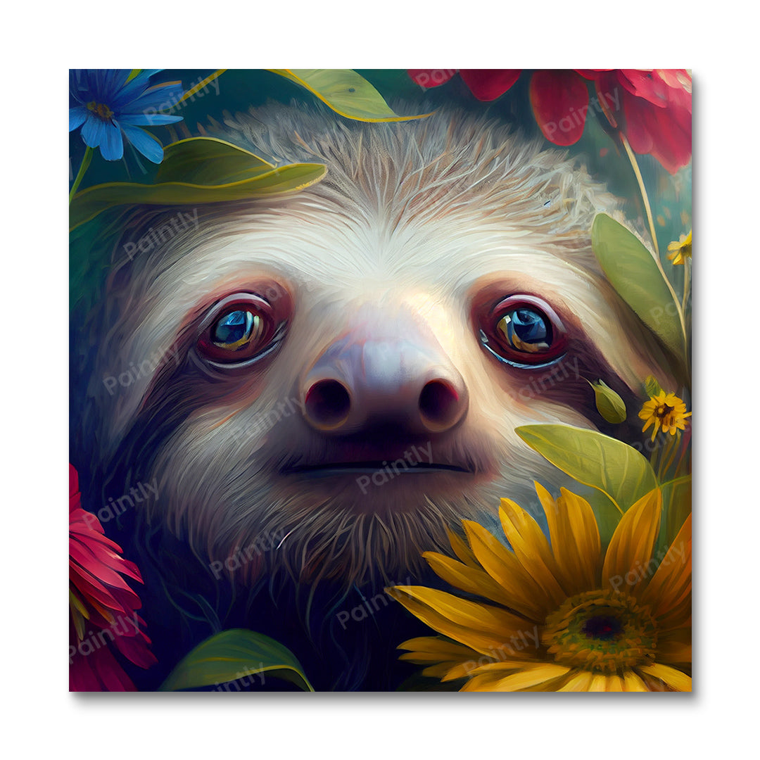 Floral Sloth by Kian (Diamond Painting)