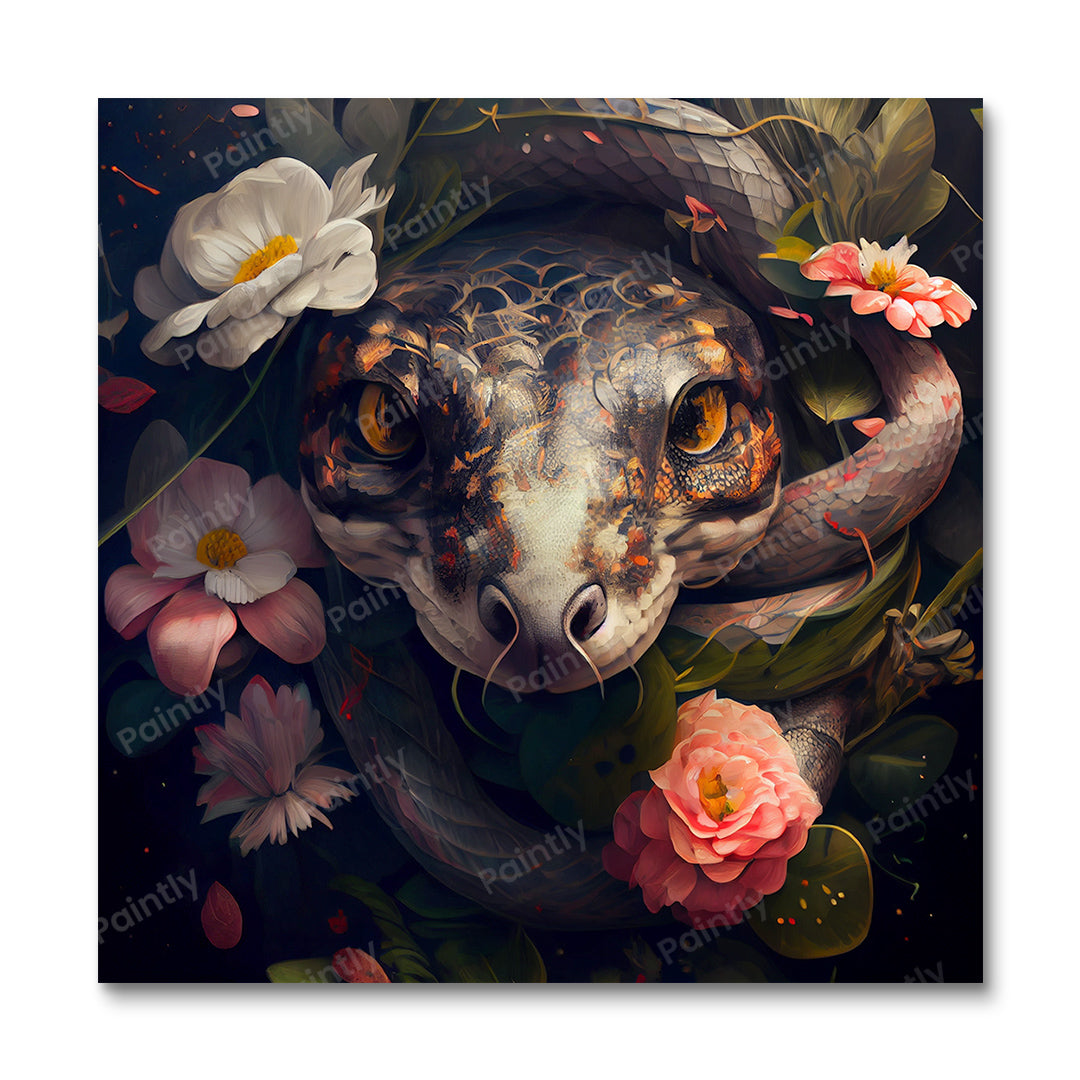 Floral Snake I af Kian (Diamond Painting)