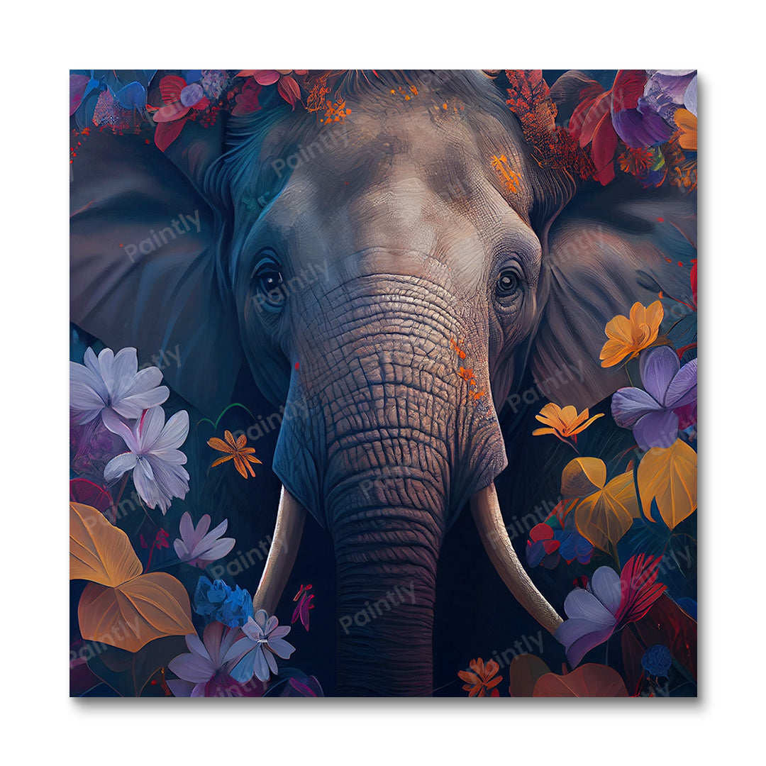 Floral Elephant II af Kian (Paint by Numbers)