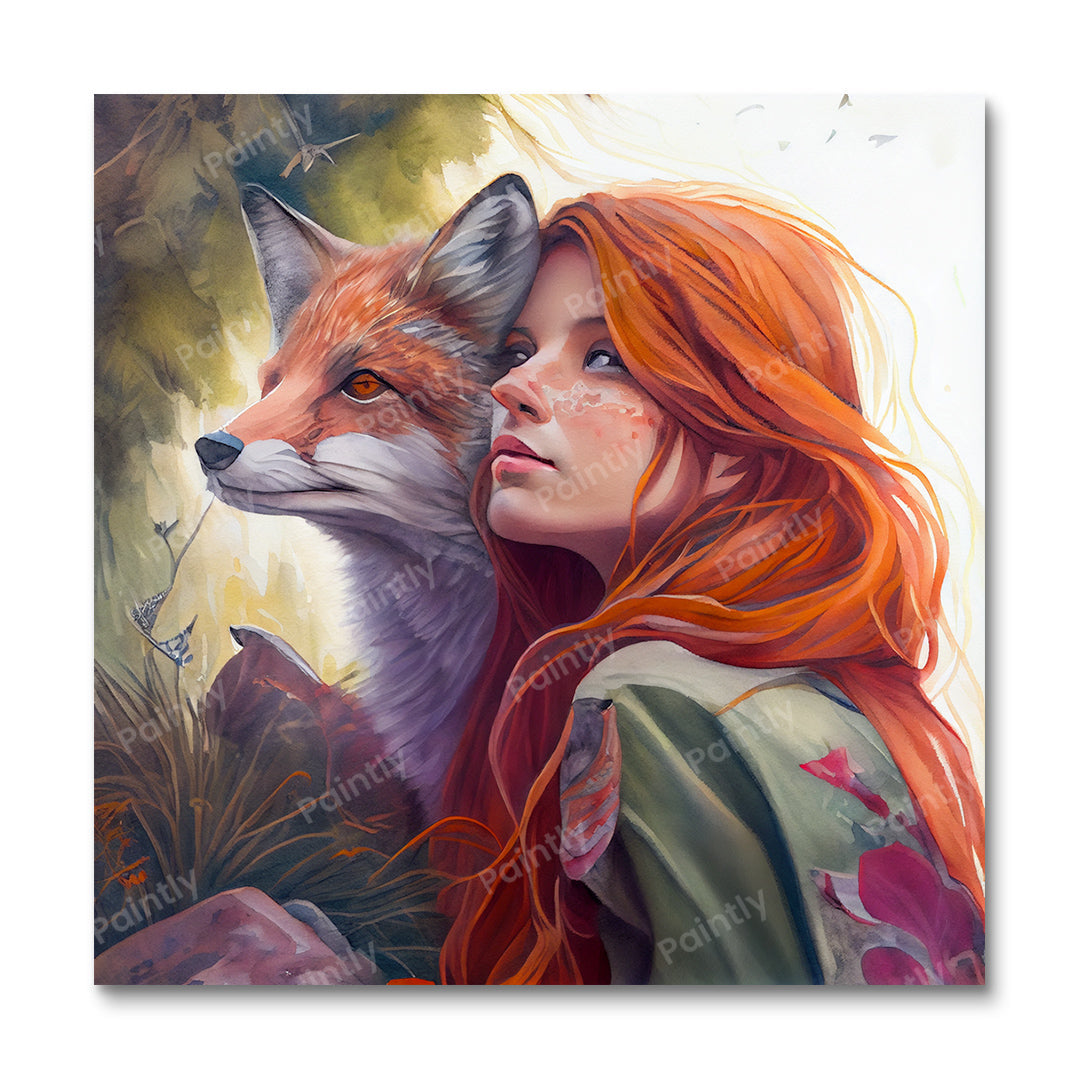 Ginger & a Fox (Diamond Painting)
