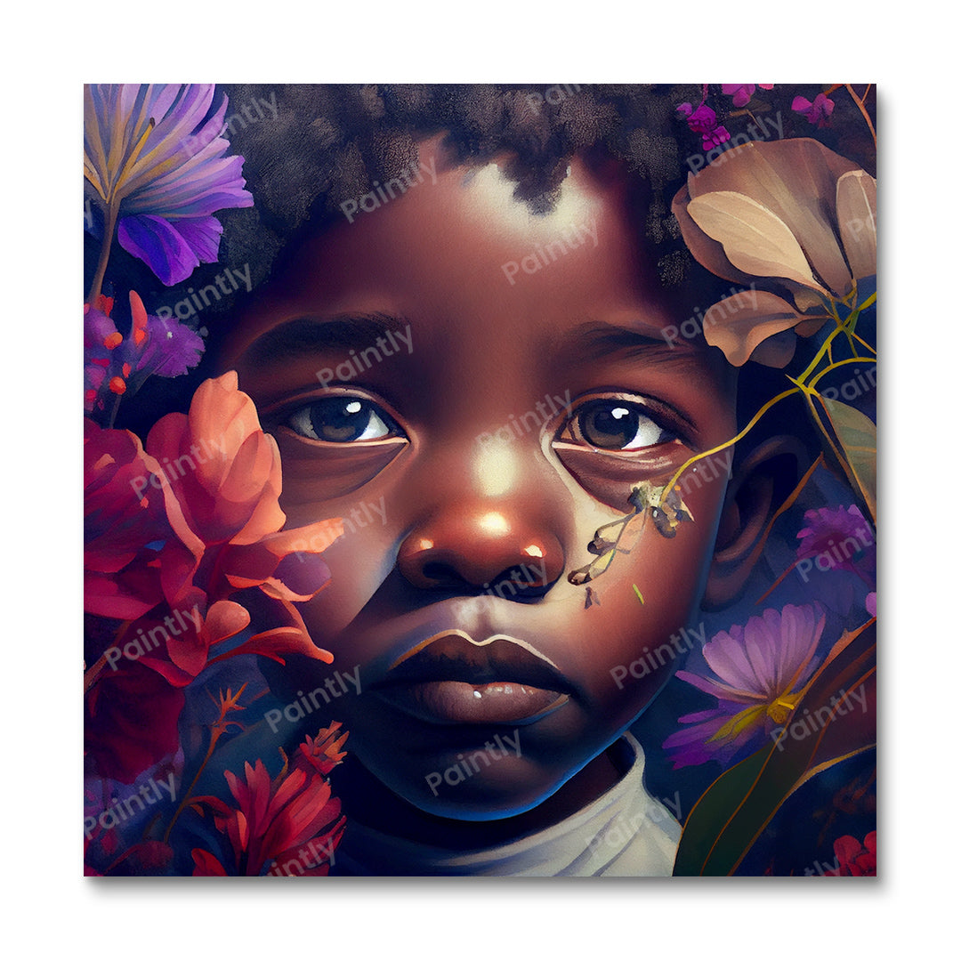 Afrikansk barn (diamantmaleri)