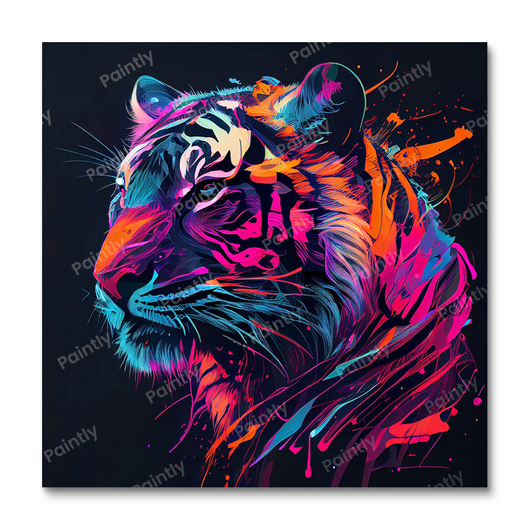 Neon Tiger (maling efter tal)
