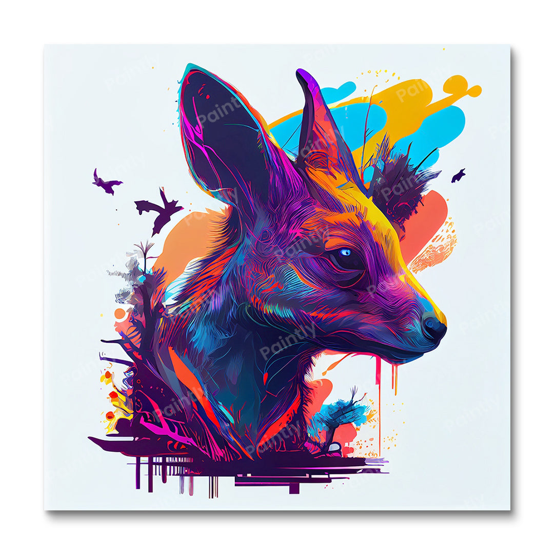 Neon Wallaby (Paint by Numbers)