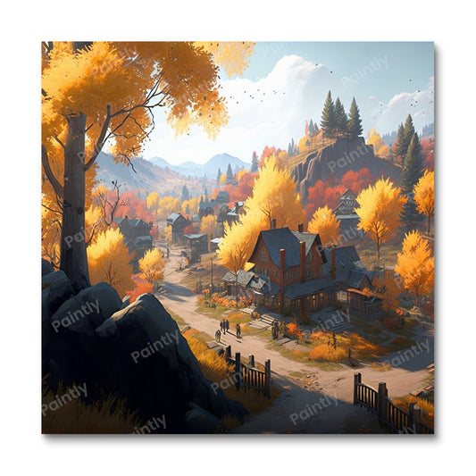 Graceful Golden Autumn (Paint by Numbers)