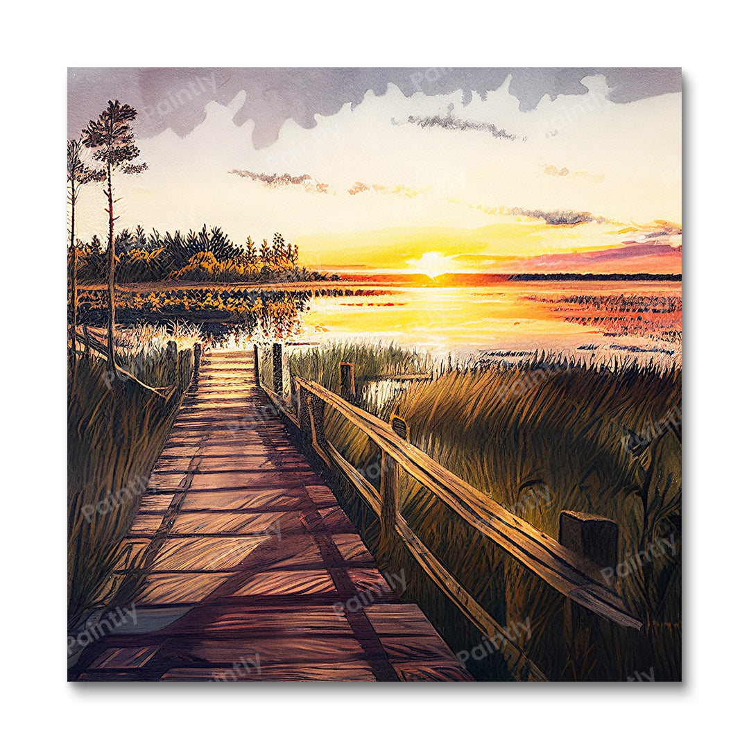 Marshy Boardwalk I (Diamond Painting)