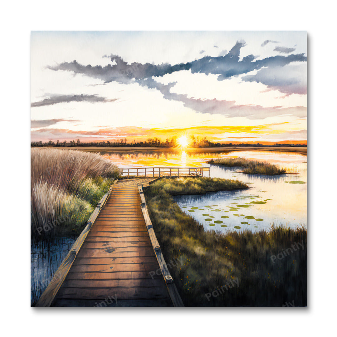 Marshy Boardwalk IV (Wall Art)