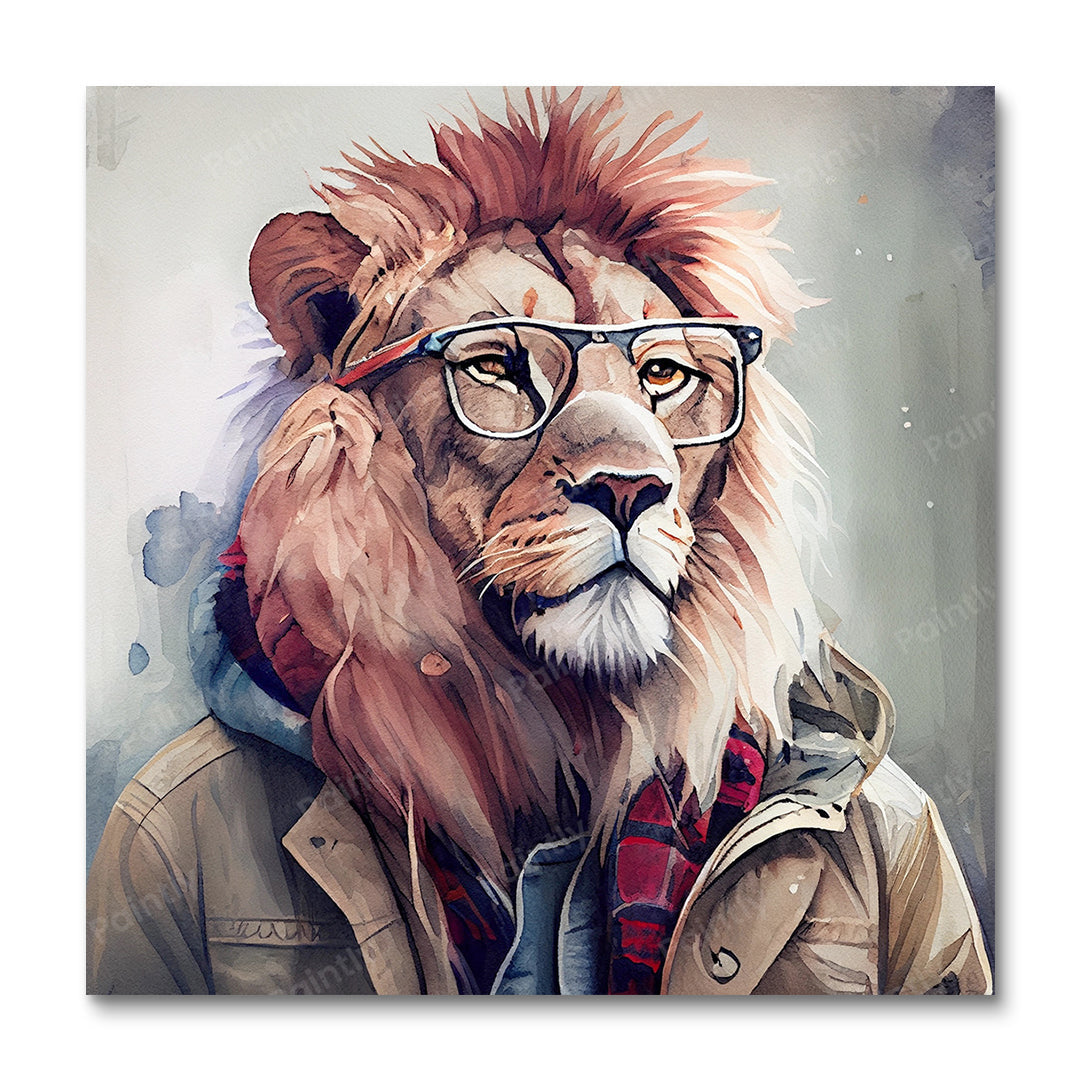 Hipster Lion I (vægkunst)