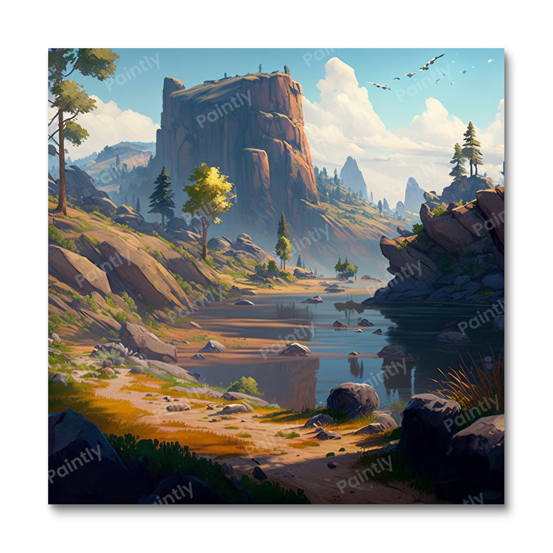 Stream by the Canyon (Wall Art)