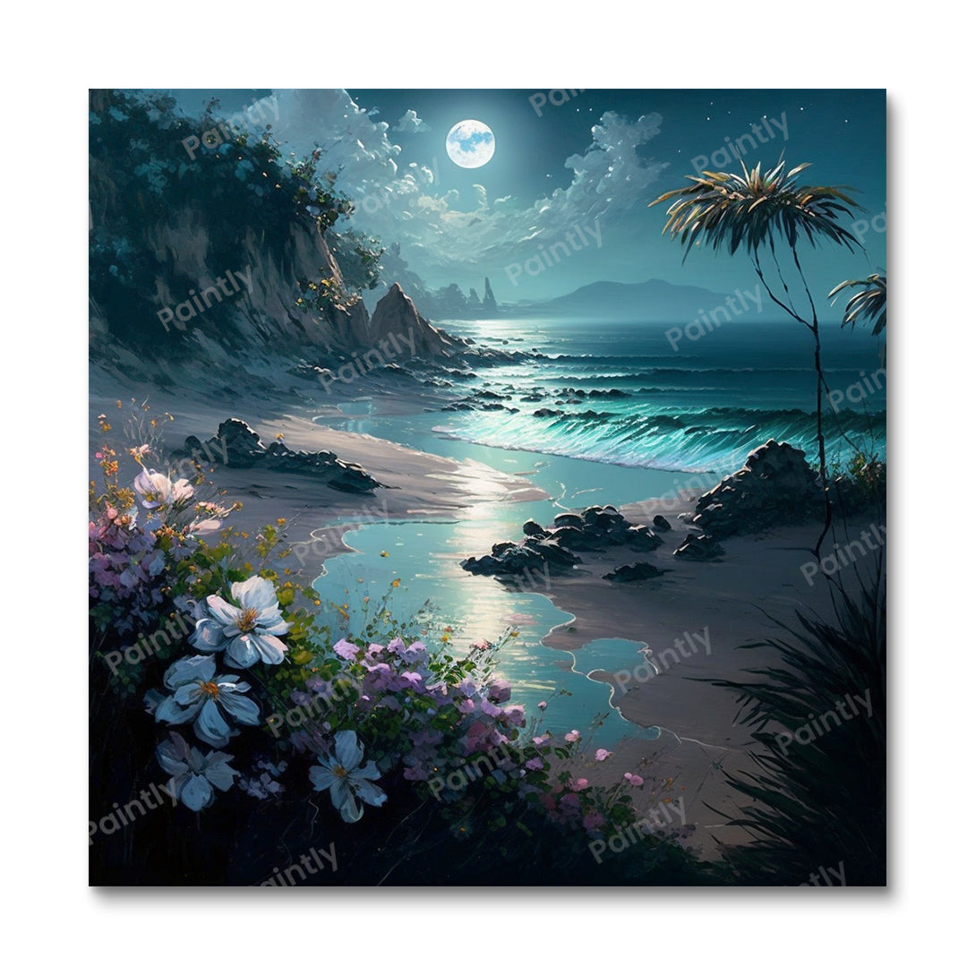 Moonlit Tropical Bliss II (Paint by Numbers)
